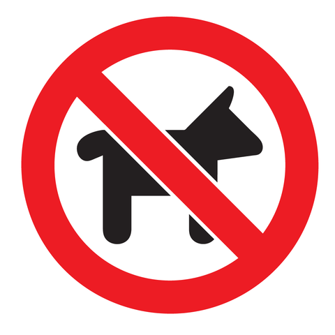 No dogs Sign SYmbol Decal VInyl Sticker